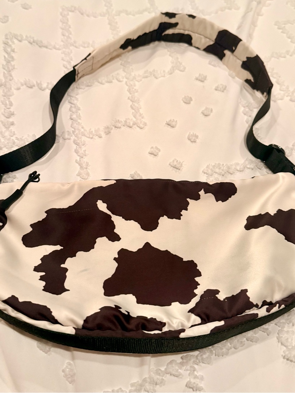 Zara - Cow Print Crossbody Shoulder Bag - Black & White